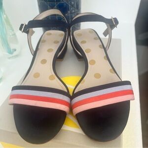 Boden Suede Navy Pink Light Blue and Red Sandals